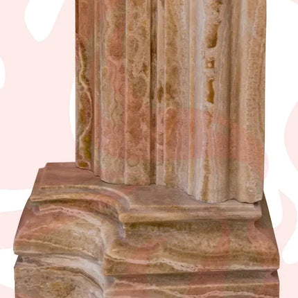 Honey Onyx Translucent Natural Stone French Villa Style Hand-carved Fireplace Surround (W)6" (L)57" (H)52" - Phoenix Fire Art Store