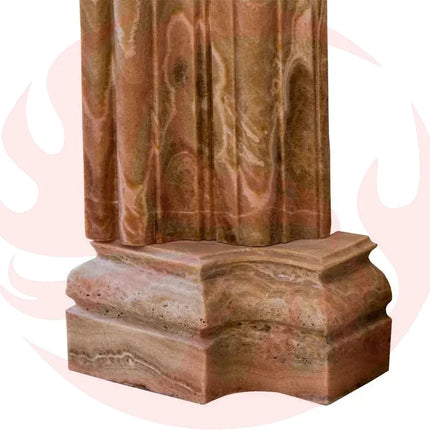 Honey Onyx Translucent Natural Stone French Villa Style Hand-carved Fireplace Surround (W)6" (L)57" (H)52" - Phoenix Fire Art Store