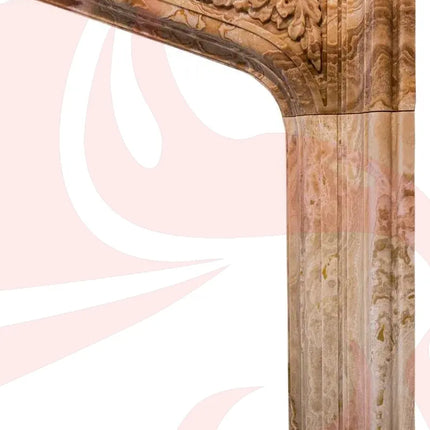 Honey Onyx Translucent Natural Stone French Villa Style Hand-carved Fireplace Surround (W)6" (L)57" (H)52" - Phoenix Fire Art Store