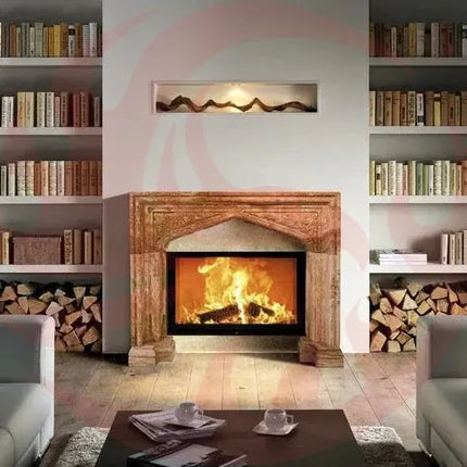Honey Onyx Translucent Natural Stone French Villa Style Hand-carved Fireplace Surround (W)6" (L)57" (H)52" - Phoenix Fire Art Store