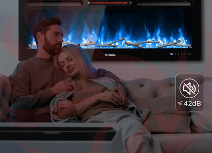 In Flames INF50W-3D WiFi Smart Wall Mounted Electric Fireplace - Tempered Glass - Phoenix Fire Art Store