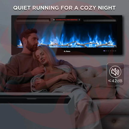 In Flames INF50W-3D WiFi Smart Wall Mounted Electric Fireplace - Tempered Glass - Phoenix Fire Art Store