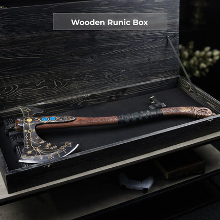 Hand-forged Leviathan axe with leather wrap "Ragnarok Kratos axe" - Phoenix Fire Art Store