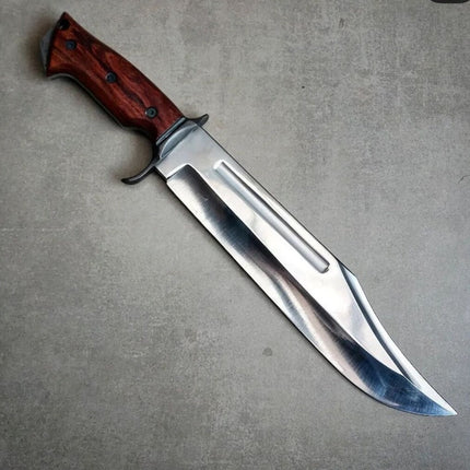 Custom Handmade Leatherneck Bowie Knife with Full Tang O1 Tool Steel Blade and Exotic Wood Handle - 15.5 Inches