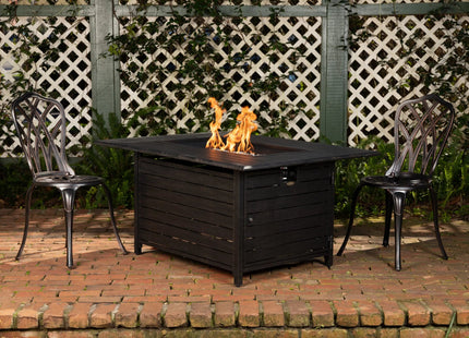 Longmont 48" Rectangular Aluminum Convertible Gas Fire Pit Table Fire Sense/Balkene Home