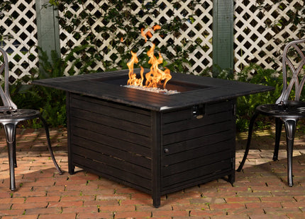 Longmont 48" Rectangular Aluminum Convertible Gas Fire Pit Table Fire Sense/Balkene Home