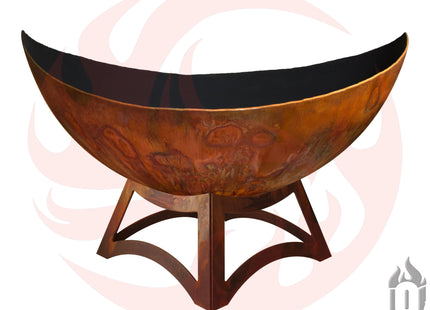 "Lunar" Fire Bowl with Hollow Base (Made In USA) - Phoenix Fire Art Store