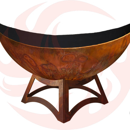 "Lunar" Fire Bowl with Hollow Base (Made In USA) - Phoenix Fire Art Store