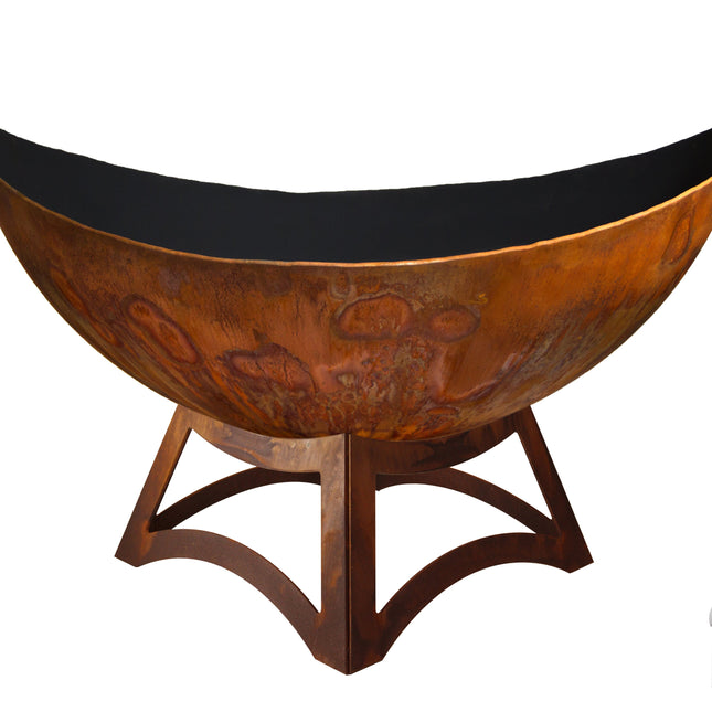 "Lunar" Fire Bowl with Hollow Base (Made In USA) - Phoenix Fire Art Store