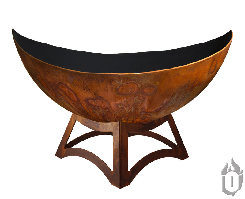 "Lunar" Fire Bowl with Hollow Base (Made In USA) - Phoenix Fire Art Store