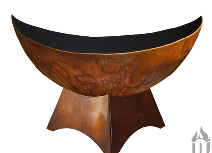 "Lunar" Fire Bowl with Standard Base (Made In USA) - Phoenix Fire Art Store