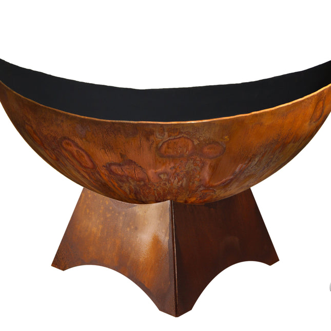 "Lunar" Fire Bowl with Standard Base (Made In USA) - Phoenix Fire Art Store
