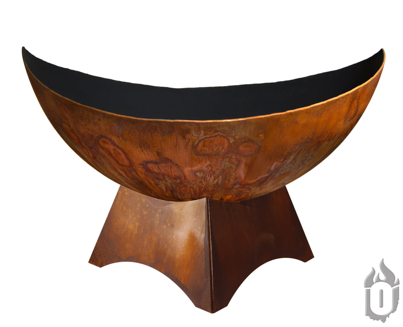 "Lunar" Fire Bowl with Standard Base (Made In USA) - Phoenix Fire Art Store