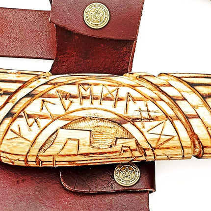 Norse Axe with Custom Handmade Forged 1095 Steel Blade and Hand Engraved Ash Wood Handle – Odin’s Edge