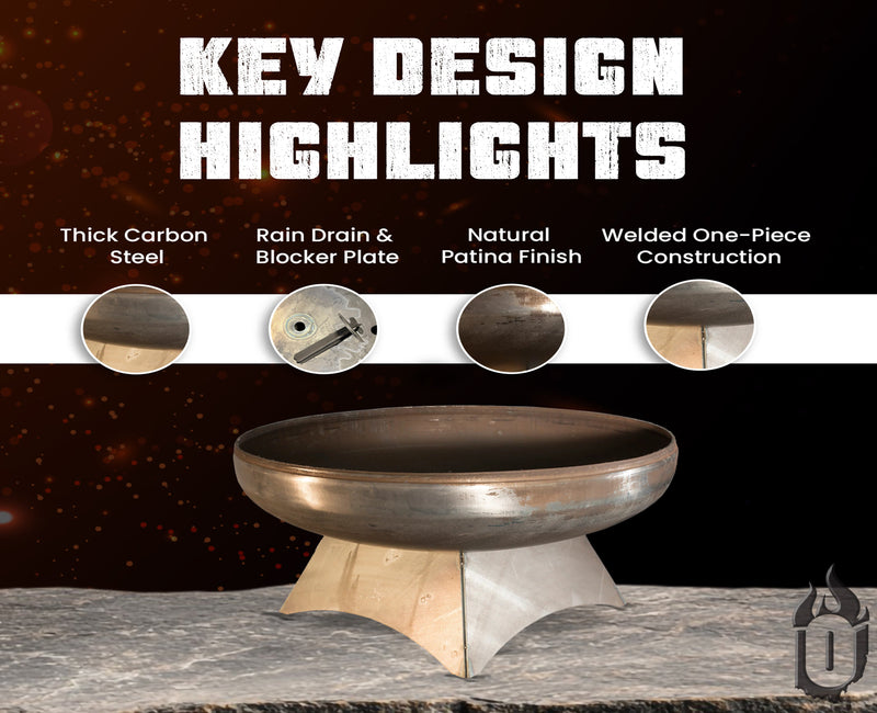 Liberty Fire Pit with Standard Base (Made in USA) - Phoenix Fire Art Store