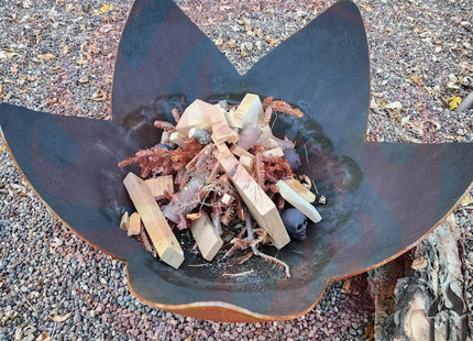 "Fire Flower" Fire Bowl with Hollow Base (Made In USA) - Phoenix Fire Art Store