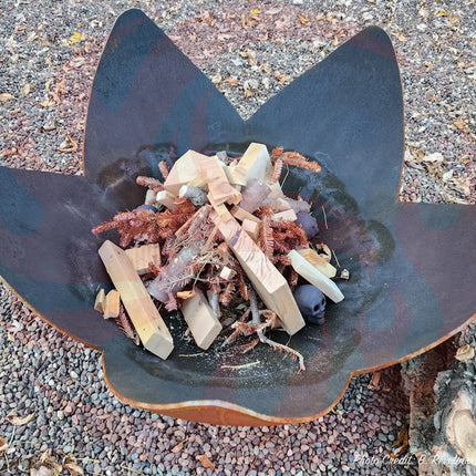 "Fire Flower" Fire Bowl with Hollow Base (Made In USA) - Phoenix Fire Art Store
