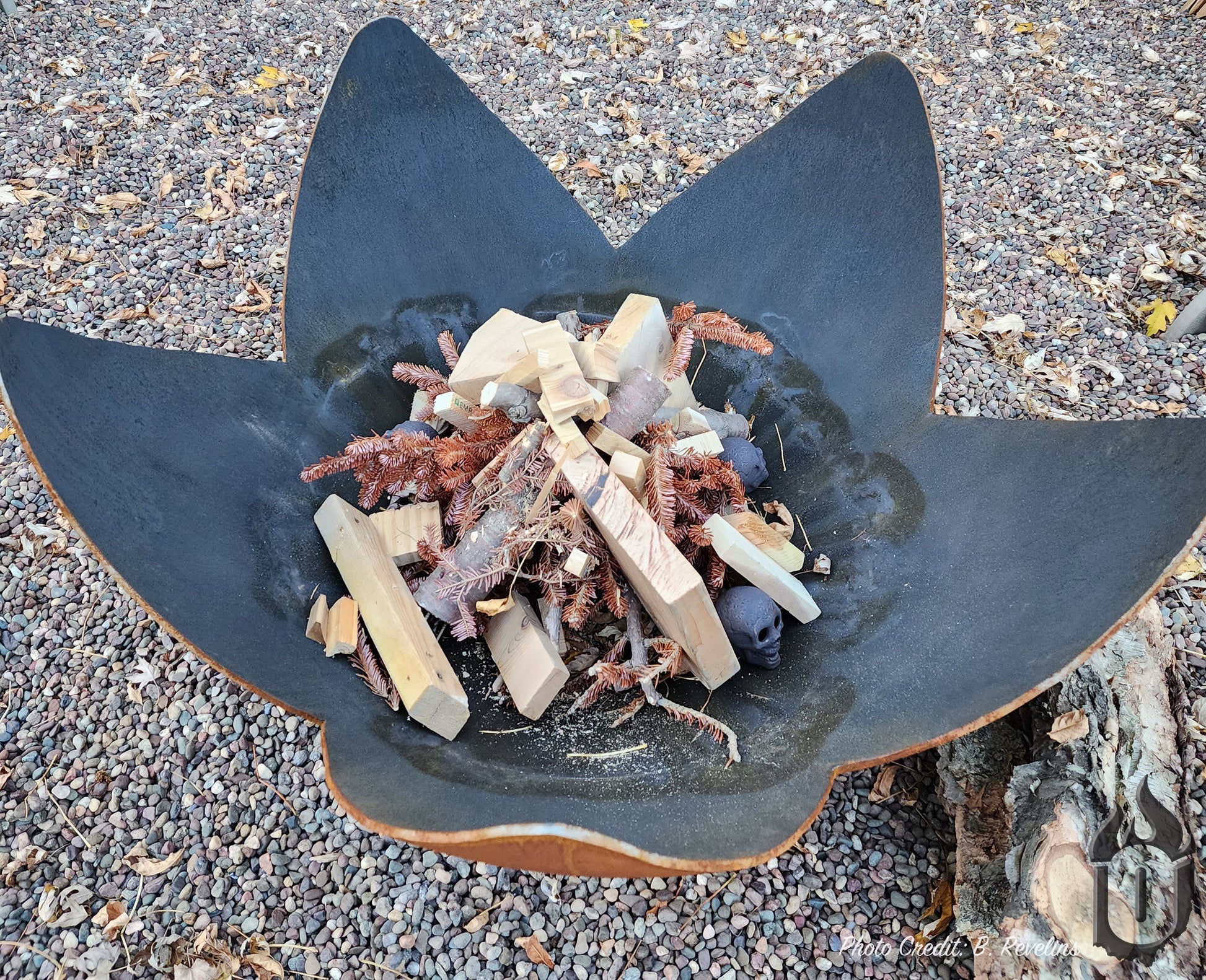 "Fire Flower" Fire Bowl with Standard Base (Made In USA) - Phoenix Fire Art Store