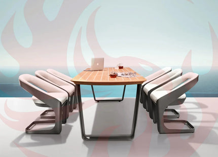 HIGOLD Onda Teak Outdoor Dining Set for 8 Person - Phoenix Fire Art Store