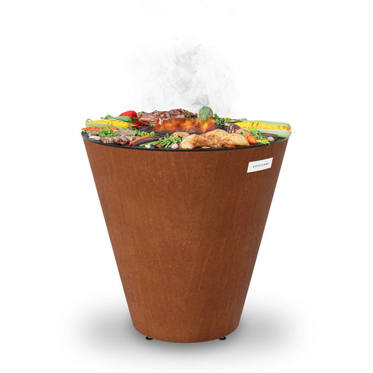 Arteflame ONE30 — 30″ One Series Flat-Top Charcoal Grill & Fire Bowl (Single-Piece CORTEN Steel) - Phoenix Fire Art Store