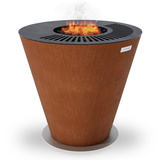 Arteflame Park Series — One-Piece CORTEN Steel Park Grill (30″ / 40″) with Half Griddle + Half Grill - Phoenix Fire Art Store