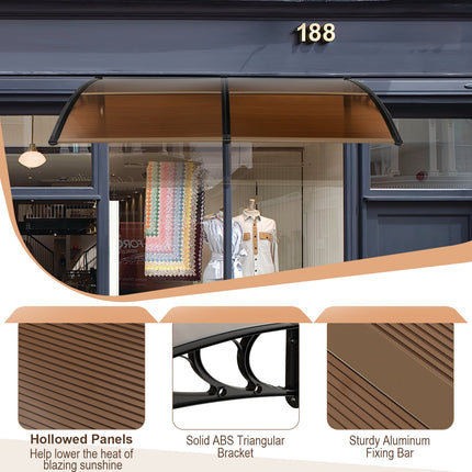 Outdoor Front Door Patio Overhang Awning for Sunlight Rain Snow Wind Protection DirectDeals
