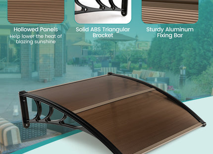 Outdoor Front Door Patio Overhang Awning for Sunlight Rain Snow Wind Protection DirectDeals