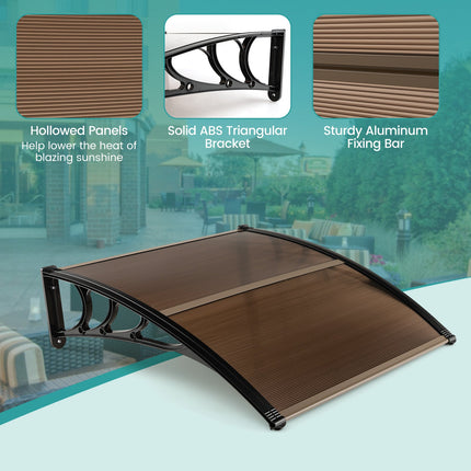 Outdoor Front Door Patio Overhang Awning for Sunlight Rain Snow Wind Protection DirectDeals