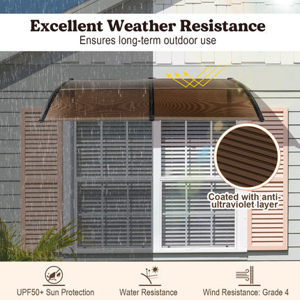 Outdoor Front Door Patio Overhang Awning for Sunlight Rain Snow Wind Protection DirectDeals