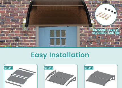 Outdoor Front Door Patio Overhang Awning for Sunlight Rain Snow Wind Protection DirectDeals