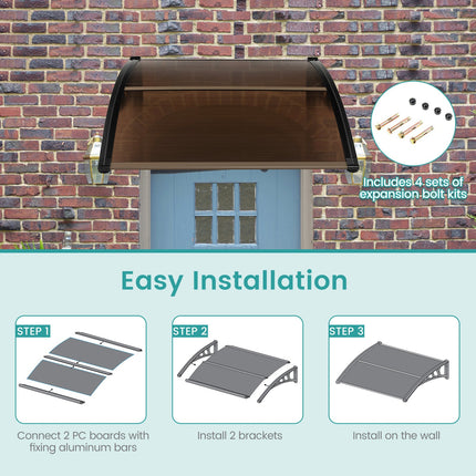 Outdoor Front Door Patio Overhang Awning for Sunlight Rain Snow Wind Protection DirectDeals