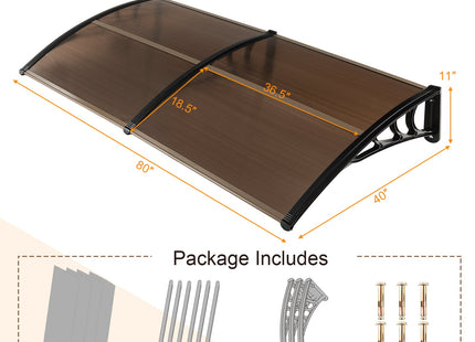 Outdoor Front Door Patio Overhang Awning for Sunlight Rain Snow Wind Protection DirectDeals