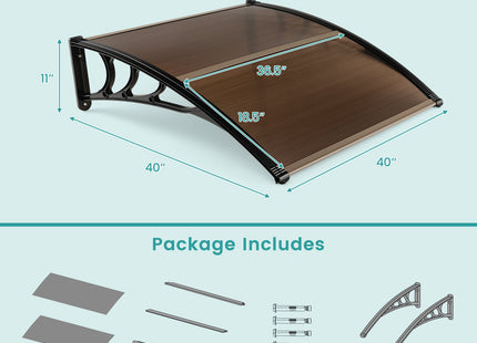 Outdoor Front Door Patio Overhang Awning for Sunlight Rain Snow Wind Protection DirectDeals