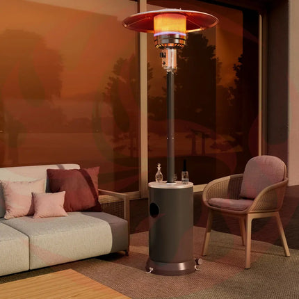 Pamapic 48,000 BTU Patio Heater Propane with Table Design & Wheels, Commercial & Residential Pamapic