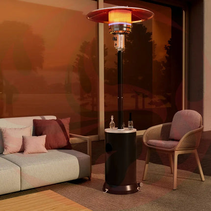 Pamapic 48,000 BTU Patio Heater Propane with Table Design & Wheels, Commercial & Residential Pamapic
