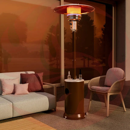 Pamapic 48,000 BTU Patio Heater Propane with Table Design & Wheels, Commercial & Residential Pamapic