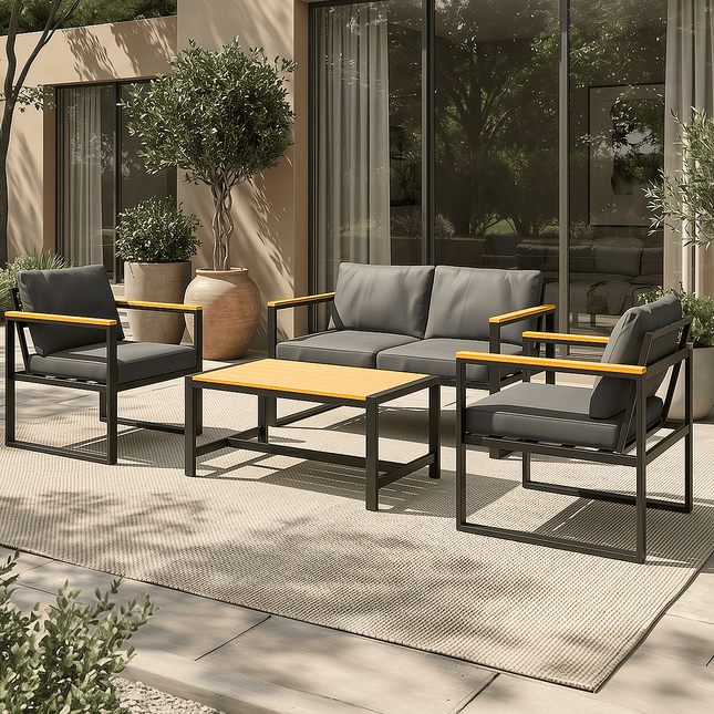 Pamapic 4 Pieces Modern Patio Conversation Sets with Cushion Pamapic