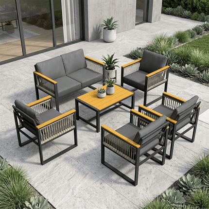 Pamapic 4 Pieces Modern Patio Conversation Sets with Cushion Pamapic
