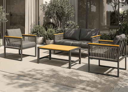 Pamapic 4 Pieces Modern Patio Conversation Sets with Cushion Pamapic