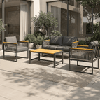 Wicker Handrails / 4-Seater