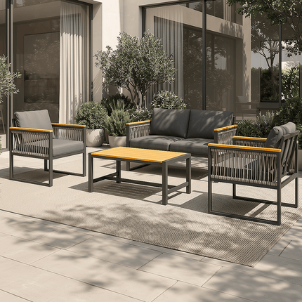Pamapic 4 Pieces Modern Patio Conversation Sets with Cushion Pamapic