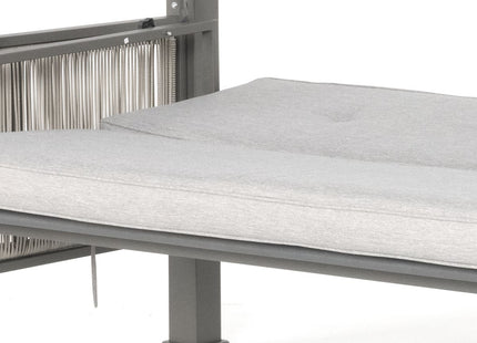 Pamapic 3-Seat Outdoor Metal Pergola Porch Swing Bed with Stand & Cushion, Gray Pamapic