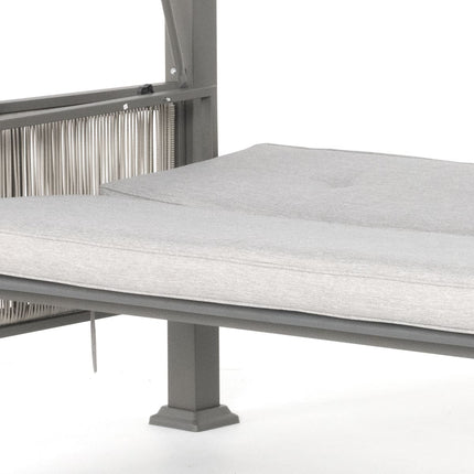 Pamapic 3-Seat Outdoor Metal Pergola Porch Swing Bed with Stand & Cushion, Gray Pamapic