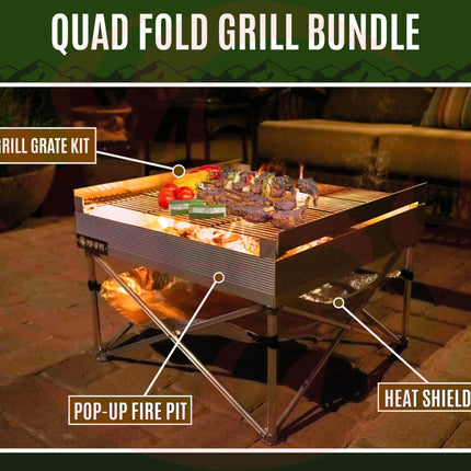 Outdoor Quad-Fold Grill Bundle - Phoenix Fire Art Store