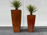 Steel Radius Tapered Planters - Corten Steel Outdoor Planter Box