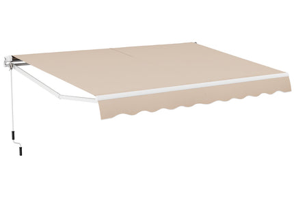 13 × 8 Feet Retractable Patio Awning Aluminum Deck Sunshade-Beige DirectDeals