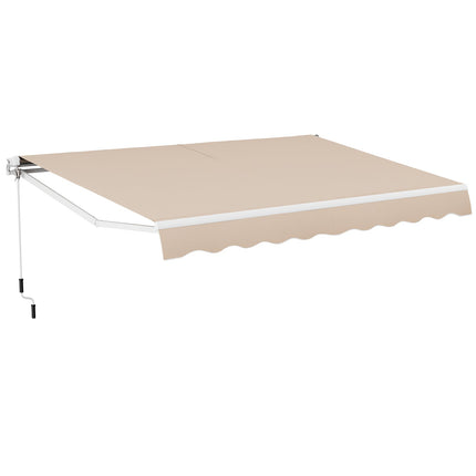 13 × 8 Feet Retractable Patio Awning Aluminum Deck Sunshade-Beige DirectDeals