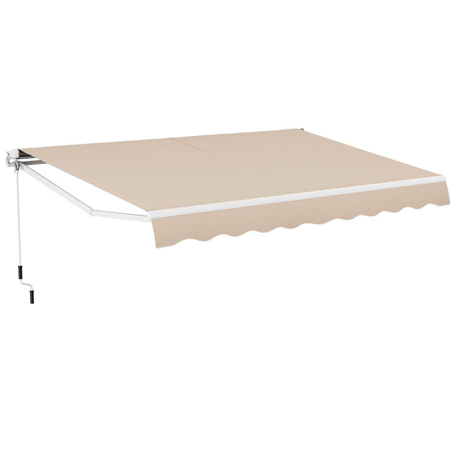 13 × 8 Feet Retractable Patio Awning Aluminum Deck Sunshade-Beige DirectDeals