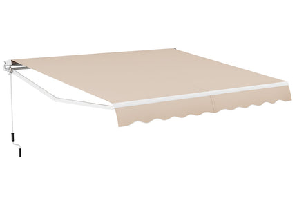 12 x 10 Feet Patio Retractable Awning Aluminum Sunshade Shelter-Beige DirectDeals