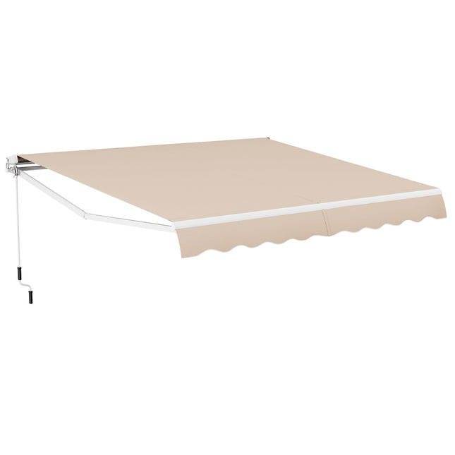 12 x 10 Feet Patio Retractable Awning Aluminum Sunshade Shelter-Beige DirectDeals